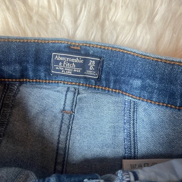 Abercrombie & Fitch Blue Flare Wide Leg Bell Bottom Jeans - Picture 6 of 9